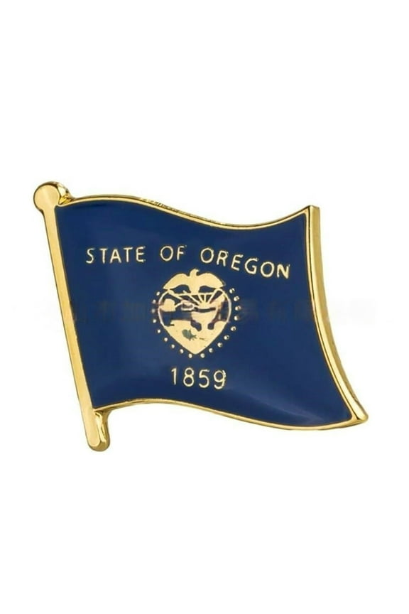 1 PCS0.75x0.63 inch) Oregon Flag Pin Suit lapel flag pins Plated Metal Enamel Souvenir Hat Men Women Patriotic