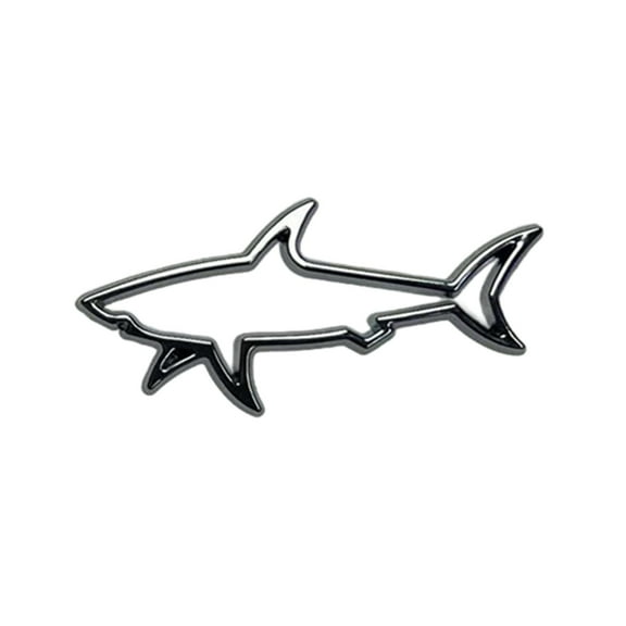 Ysmzzmsy 1 PCS 3D Shark Metal Car Decal, 1.5 x 3.1 inches, Adhesive Sticker for Vehicles and Flat Surfaces