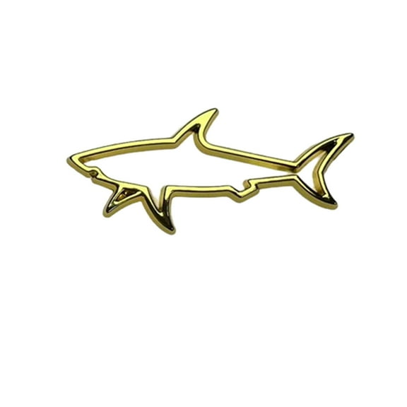 Ysmzzmsy 1 PCS 3D Shark Metal Car Decal, 1.5 x 3.1 inches, Adhesive Sticker for Vehicles and Flat Surfaces