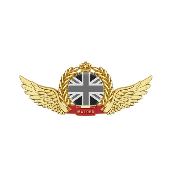 Ysmzzmsy 1 PCS Country Flag Motors Crown Wheat Ear Wings Emblem Metal Decal, 5.5x2.2 inches, Decorative Car Motorcycle Sticker