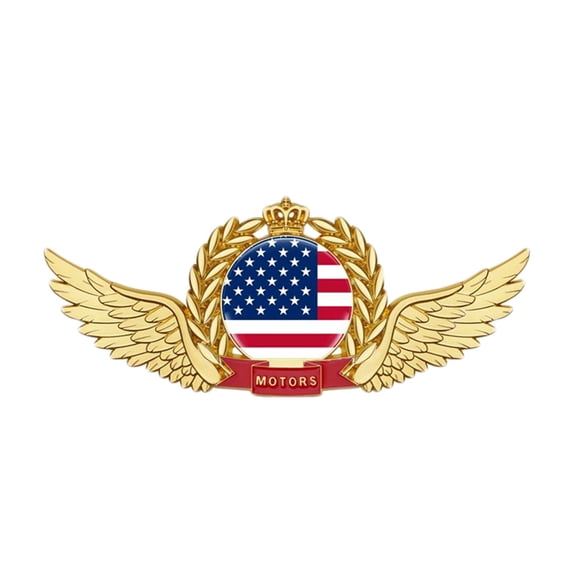 Ysmzzmsy 1 PCS Country Flag Motors Crown Wheat Ear Wings Emblem Metal Decal, 5.5x2.2 inches, Decorative Car Motorcycle Sticker