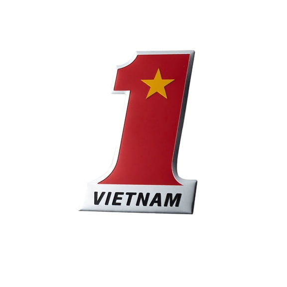 Ysmzzmsy 1 PCS Country Flag Number 1 Emblem Car Decal, Aluminum Alloy Metal Sticker, Self-Adhesive for Vehicles and Flat Surfaces