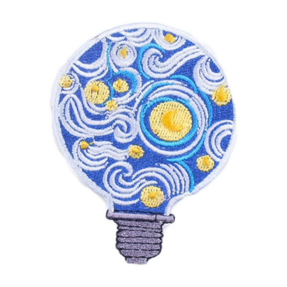 Ysmzzmsy 1 PCS Waves Iron On or Sew On Embroidered Patch Bulb Patch