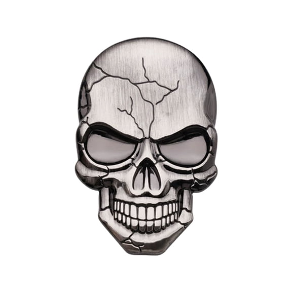 Ysmzzmsy 1PCS 3D Skull American Flag Car Decal, Metal Look Sticker, 1.7 x 2.68 inches, Black