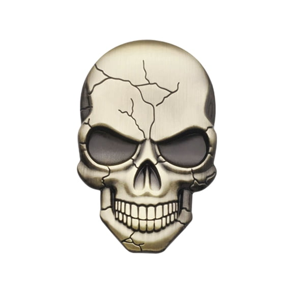 Ysmzzmsy 1PCS 3D Skull American Flag Car Decal, Metal Look Sticker, 1.7 x 2.68 inches, Black