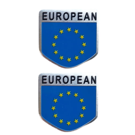 Ysmzzmsy 2 PCS Country Flag Car Emblem Sticker,  2 x 2 inches Peltate, Metal Alloy, High Adhesive, Scratch-Resistant
