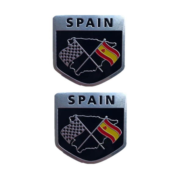 Ysmzzmsy 2 PCS Country Flag Car Emblem Sticker,  2 x 2 inches Peltate, Metal Alloy, High Adhesive, Scratch-Resistant
