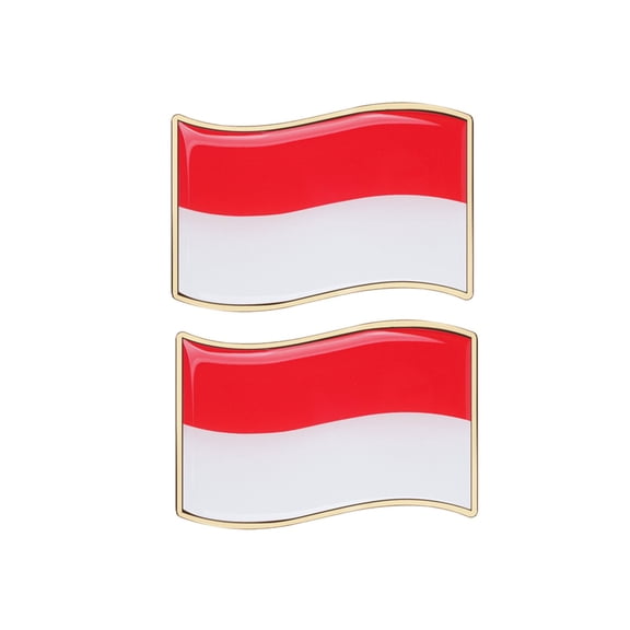 Ysmzzmsy 2 PCS Country Flag Car Emblem Sticker, 3.15 x 2 inches Golden Border, Metal Alloy, High Adhesive, Scratch-Resistant
