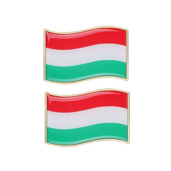 Ysmzzmsy 2 PCS Country Flag Car Emblem Sticker, 3.15 x 2 inches Golden Border, Metal Alloy, High Adhesive, Scratch-Resistant