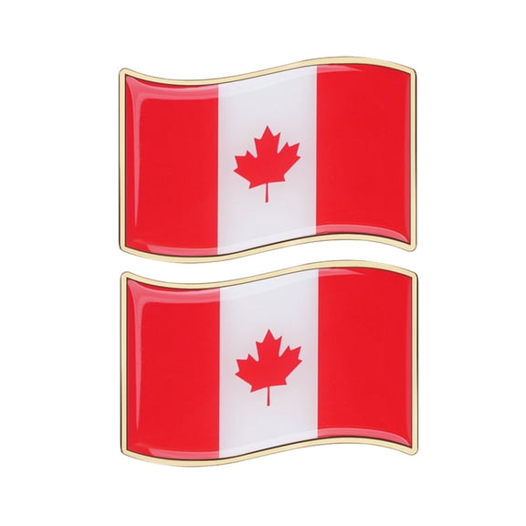 Ysmzzmsy 2 PCS Country Flag Car Emblem Sticker, 3.15 x 2 inches Golden Border, Metal Alloy, High Adhesive, Scratch-Resistant