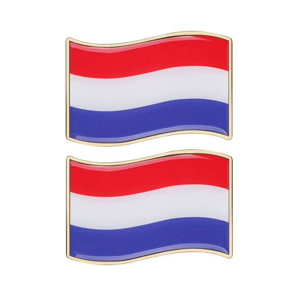 Ysmzzmsy 2 PCS Country Flag Car Emblem Sticker, 3.15 x 2 inches Golden Border, Metal Alloy, High Adhesive, Scratch-Resistant