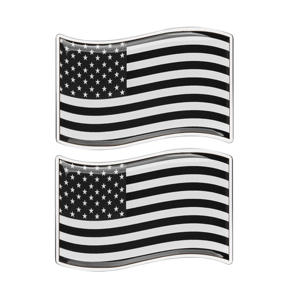 Ysmzzmsy 2 PCS Country Flag Car Emblem Sticker, 3.15 x 2 inches Silver Border, Metal Alloy, High Adhesi