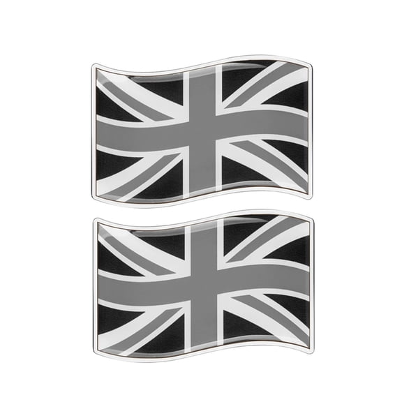 Ysmzzmsy 2 PCS Country Flag Car Emblem Sticker, 3.15 x 2 inches Silver Border, Metal Alloy, High Adhesi