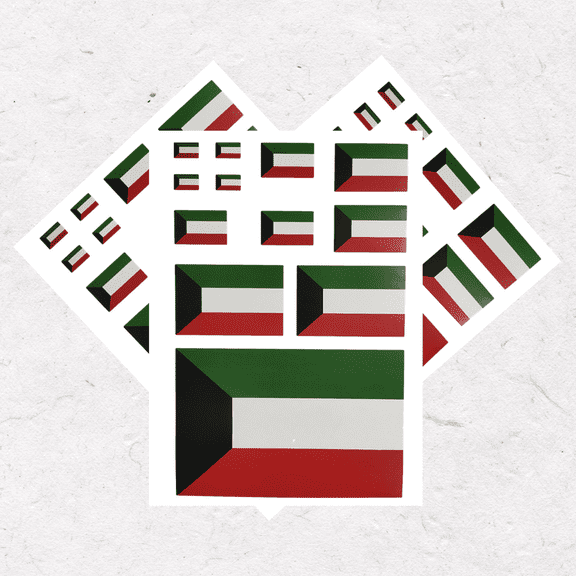 Ysmzzmsy 3 PCS11.7 x 8.3 Inches Kuwait Flag Sticker National Decal in Multiple Sizes