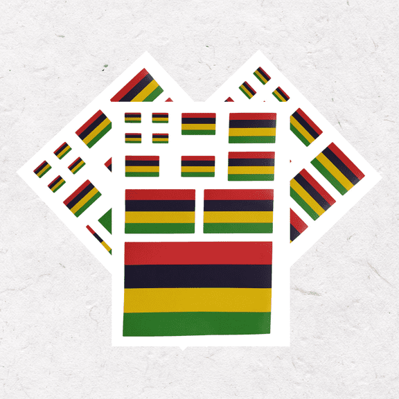 Ysmzzmsy 3 PCS（11.7 x 8.3 Inches ） Mauritius Flag Sticker National Decal in Multiple Sizes