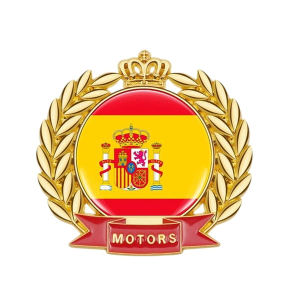 Ysmzzmsy Ysmzzmsy 1 PCS Country Flag Motors Crown Emblem Metal Decal, 2.3x2.2 inches, Decorative Car Motorcycle Sticker