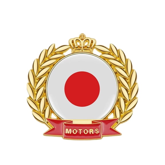 Ysmzzmsy Ysmzzmsy 1 PCS Country Flag Motors Crown Emblem Metal Decal, 2.3x2.2 inches, Decorative Car Motorcycle Sticker
