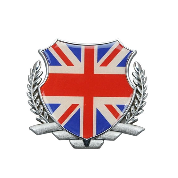 Ysmzzmsy Ysmzzmsy 1 PCS Country Flag Shield Car Emblem, 3.15x3.35 inches, Gold Metal Frame , Decorative Auto Badge