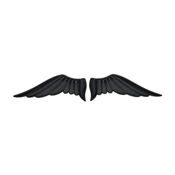 Ysmzzmsy1PCS 3D Metal Angel Wing Car Emblem, 1.5 x 4.2 inches, Black Decorative Adhesive Sticker for Vehicles