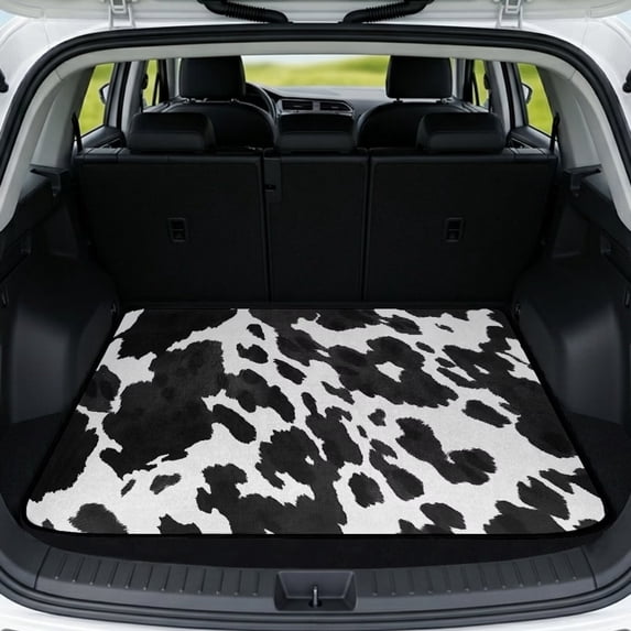 Yspwyqan 29" x 39" Universal Car Trunk Liner, Seasonal-Resistant Cargo Mat, Western Cow Print Non-Slip Easy to Clean Auto Interior, Fits Most Sedans SUVs Wagons for Daily Use