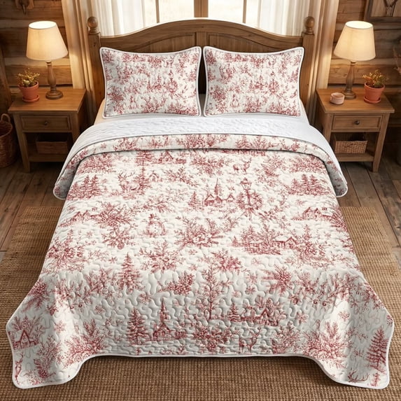 Red Transferware Set Yspwyqan 3 Pieces Throw 45