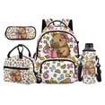 thumbnail image 1 of Yspwyqan 4Pcs Kids Backpack And Lunch Box Set Reading Capybara Math Large Capacity Backpack with Pencil Case Water Bottle Bag for Girls Elementary School Back to School, 1 of 7