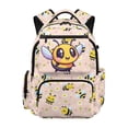 thumbnail image 1 of Yspwyqan Backpack for School, 17 Inch Lightweight 600D Polyester Kids Backpack, Multi-Pocket Fits 15.6 Laptop, Cute Bee Daisy Daypack for Elementary Middle Hiking, 1 of 7