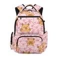 thumbnail image 1 of Yspwyqan Backpack for School Girls, Pink Capybara Heart 17" Multi-Pocket Bookbag Fits 15.6 Laptop, 600D Polyester Adjustable Straps for Middle High School Camping Hiking, 1 of 7