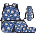 thumbnail image 1 of Yspwyqan Backpack Set Ages 8-15 for Boys Girls, White Baseball 4Pcs Backpack and Lunch Box Set, 17 Inch Lightweight Fits 13 Inch Laptop Casual Daypack for School, 1 of 7