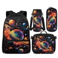 thumbnail image 1 of Yspwyqan Backpack Set for Elementary, Cosmic Planet Galaxy Kids Backpack Matching Lunch Box Set 4Pcs, Lightweight Adjustable Straps Fits 14" Laptop Schoolbag for Primary Middle, 1 of 7