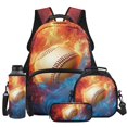 thumbnail image 1 of Yspwyqan Backpack Set Kids Boys, Fire Water Baseball 4 Piece Backpack Lunchbox Set with Pencil Case, 17 Inch Lightweight Padded Straps Bag for Elementary Middle School, 1 of 7