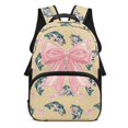 thumbnail image 1 of Yspwyqan Backpack for Teens Girls, Bass Fish Pink Bow 17 Inch Large Capacity Laptop Backpack, Side Pockets, Adjustable Straps, for High School College, 1 of 7