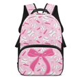 thumbnail image 1 of Yspwyqan Baseball Backpack for Girls 6-8, Pink Bow 17" Lightweight School Backpack with Front Pocket, Adjustable Straps, Cute Print School Bags for Preschool Kindergarten, 1 of 7