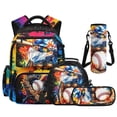 thumbnail image 1 of Yspwyqan Baseball Batter Splash 4Pcs Backpack Set with Lunch Box Pencil Case Water Bottle, 17 Inch Multi-Pocket Lightweight Boys Backpack Set for Elementary Middle School, 1 of 7