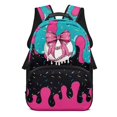 thumbnail image 1 of Yspwyqan Baseball Bow Backpack for Teens Girls, Ice Cream Drip 17 Inch Large Capacity Laptop Backpack, Side Pockets, Adjustable Straps for High School College, 1 of 7