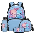 thumbnail image 1 of Yspwyqan Blue Axolotl Heart Backpack Set With Lunch Box Pencil Case Girls, 4Pcs 17 Inch School Backpack Fits 13 Inch Laptop, Large Capacity Adjustable Straps for Middle High School, 1 of 7