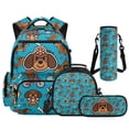 thumbnail image 1 of Yspwyqan Blue Dachshund Dog Backpack Set 4Pcs with Lunch Box Pencil Case Water Bottle, Multi-Pocket Lightweight Bookbag for Elementary Middle School Travel, 1 of 7