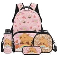 thumbnail image 1 of Yspwyqan Boba Tea Capybara Backpack Set With Lunch Box Pencil Case, 4Pcs 17 Inch Large Capacity Bookbag for Middle High School Travel Hiking Camping, 1 of 7