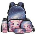thumbnail image 1 of Yspwyqan Bookworm Axolotl Kids Backpack Set 4Pcs with Lunch Box Pencil Case Water Bottle, 17 Inch Lightweight Bookbag Fits 13 Inch Laptop for Elementary Middle School Travel, 1 of 7