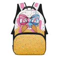 thumbnail image 1 of Yspwyqan Bow Print School Backpack for Teens, 17 Inch Large Capacity Laptop Backpack, Double Zipper, Side Pockets, Ice Cream Drip Casual Bookbag for High School College Travel, 1 of 7