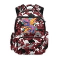 thumbnail image 1 of Yspwyqan Boys Backpack for School, 17 Inch Laptop Backpack, 600D Durable Polyester Bookbag with Front Pocket, Red Camo Cartoon Dino Lightweight Purse for Primary Elementary, 1 of 7