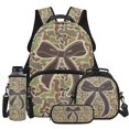 thumbnail image 1 of Yspwyqan Camo Bow Backpack Set for High School, Girls Backpack Set with Lunch Box and Water Bottle Bag, Large Capacity Adjustable Straps Daypack for Teens Hiking, 1 of 7