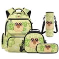 thumbnail image 1 of Yspwyqan Capybara Green Clover Kids Backpack Set for High School, with Lunch Box Water Bottle Bag, 17 Inch Lightweight Large Capacity Backpack for Boys Teens Travel Hiking, 1 of 7