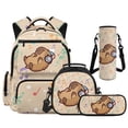 thumbnail image 1 of Yspwyqan Capybara Musical Backpack Set Kids Boys, 4 Piece Backpack Lunchbox with Pencil Case, 17 Inch Lightweight Padded Straps Bookbag Multi-Pocket for Elementary School, 1 of 7