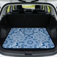thumbnail image 1 of Yspwyqan Car Trunk Mat for SUV, All Season Cargo Liner, Blue Boho Mandala Gripped Backing Wipeable Rear, Stylish Auto Interior Accessory Fits Most Sedans SUVs Wagons, 1 of 7