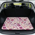 thumbnail image 1 of Yspwyqan Car Trunk Mat, Universal 29" x 39" Gripped Bottom Cargo Liner, Purple Floral Season-Resistant Auto Interior, Fits Most Sedans SUVs Wagons for Daily Commute Trips, 1 of 7