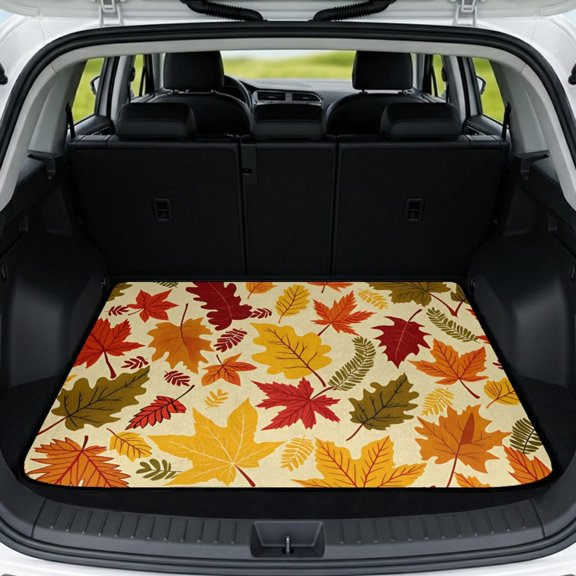 Yspwyqan Car Trunk Mat, Universal 29" x 39" Skid-Resistant Seasonal Cargo Liner, Maple Leaf All-Season Auto Interior Accessory Fit for Most, Wagons for Road Trips