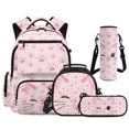 thumbnail image 1 of Yspwyqan Cat Paw Print Backpack Set With Lunch Box Pencil Case Girls, 4Pcs 17 Inch Fits 15.6 Laptop Bookbag Large Capacity Adjustable Straps Multi-Pocket Bags for School, 1 of 7