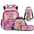 thumbnail image 1 of Yspwyqan Cherry Blossom Capybara Backpack Set With Lunch Box Pencil Case Girls, 4Pcs 17 Inch School Backpack Set Fits 15.6 Laptop Large Capacity Multi-Pocket Bags for School, 1 of 7