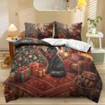 thumbnail image 1 of Yspwyqan Christmas Black Cat King Comforter Set, Soft Warm Cozy Holiday Bedding with 1 Comforter 2 Pillowcases for Bedroom Guest Room Xmas Home Decor, 1 of 7